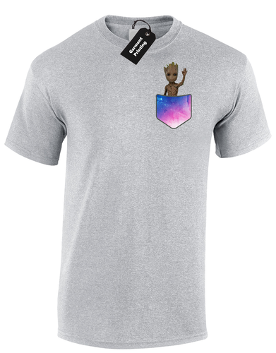 BABY GROOT WAVE POCKET MENS T-SHIRT 