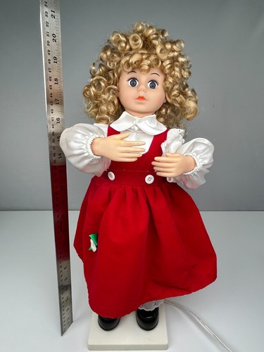 Telco Motionette Christmas Display Figure Porcelite Animated Girl 1989 VTG Works - Afbeelding 9 van 17