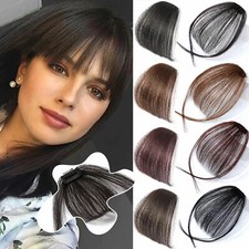 US REMY Air Fringe Bangs Clip In Real Human Hair Front Hairpiece Hair Extensions