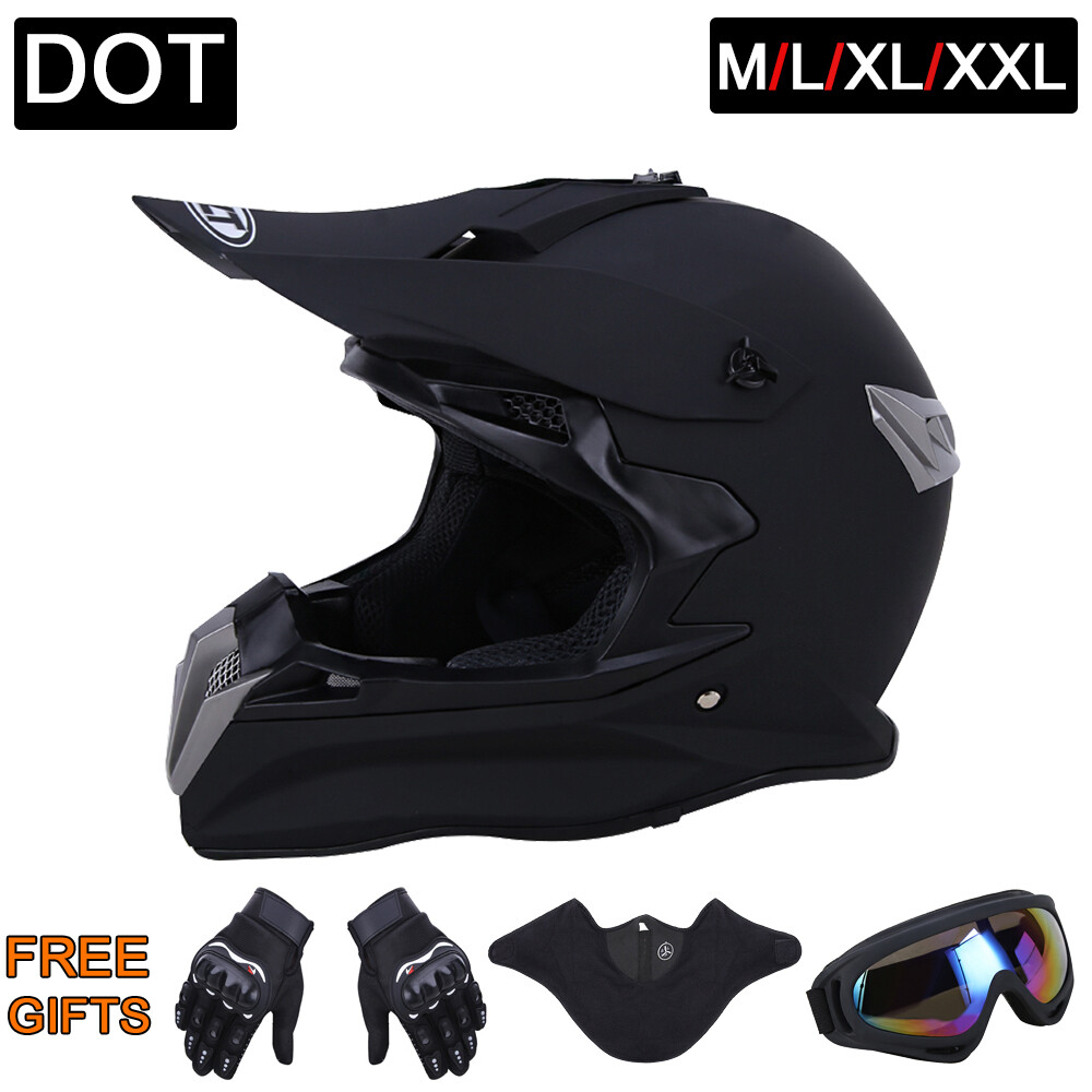 DOT Motorcycle Motocross Race Helmet Offroad ATV Enduro Quad Goggles Gloves Mask