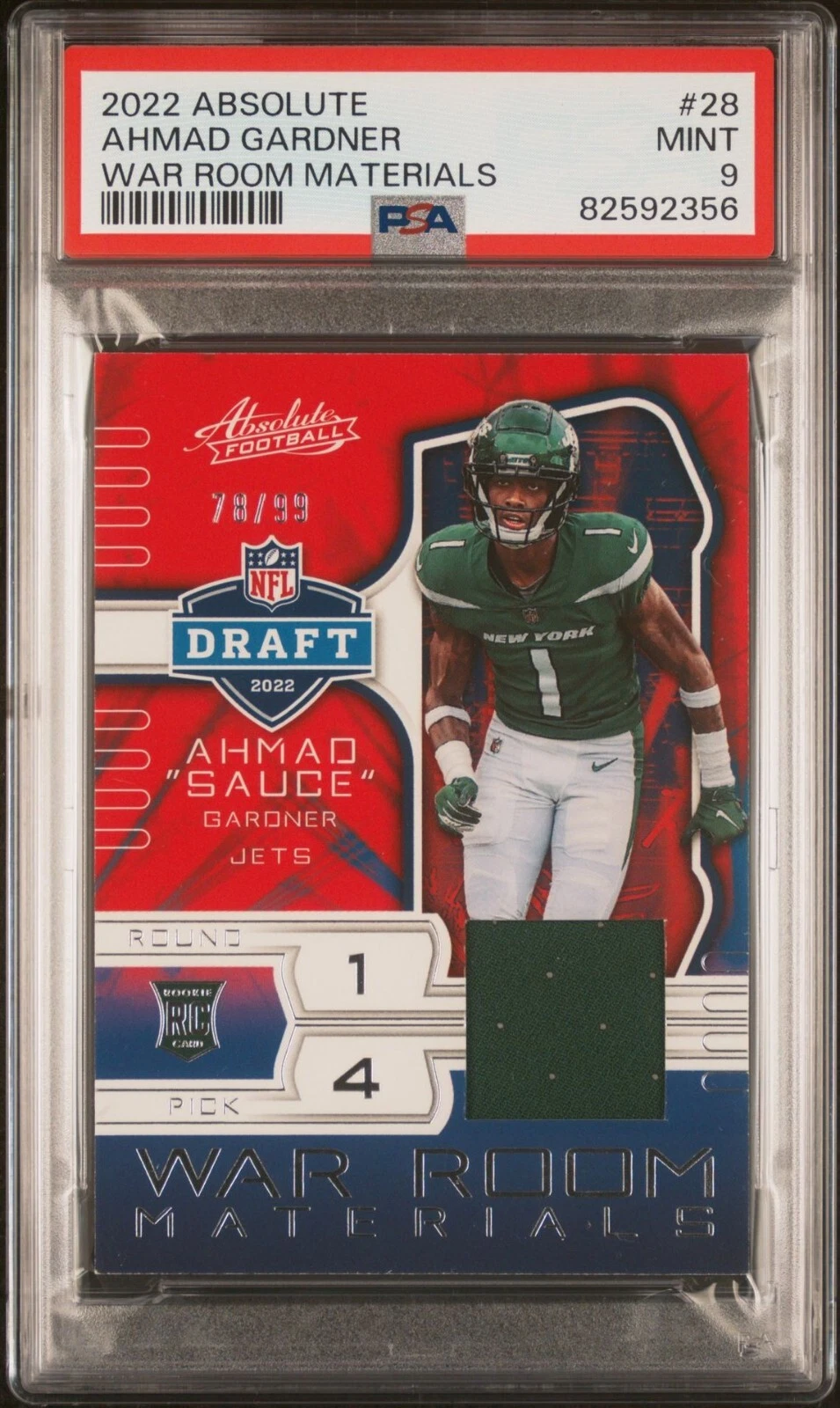 Sauce Gardner Panini Absolute War Room Materials #28 Base