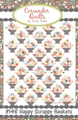 Happy Scrappy Baskets Quilt Pattern by corey Yoder for Coriander Quilts 60 x 85''