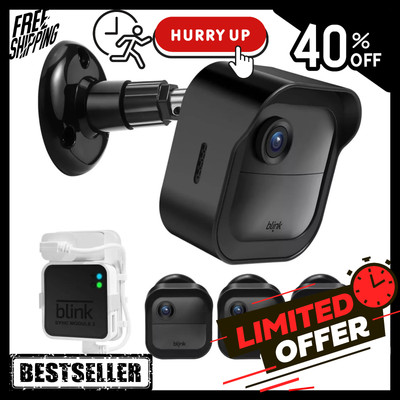 3 Pack All New Blink Outdoor & Indoor Wireless Home Security Camera System Mount