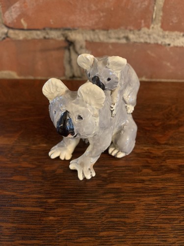 Vintage Koala Bear Child Pottery Figurine Marked Signed Shelley Saffer