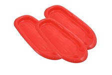 Superio 48" Red Toboggan Snow Sled for Kids, Durable Plastic Slider 3 Pack
