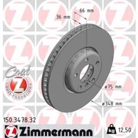 Zimmermann Bremsscheibe Ø348 BelüFtet Vorne Links FüR Bmw 7Er 5Er Gran Turismo