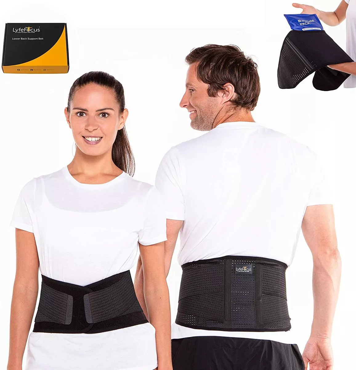 Lower Back Support Belt, Adjustable & Breathable for Men & Women