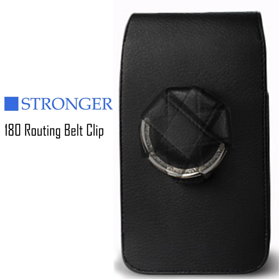 Vertical Leather Holster Case Pouch Cover Fixed Swivel Clip for Samsung Galaxy - Image 2 of 2