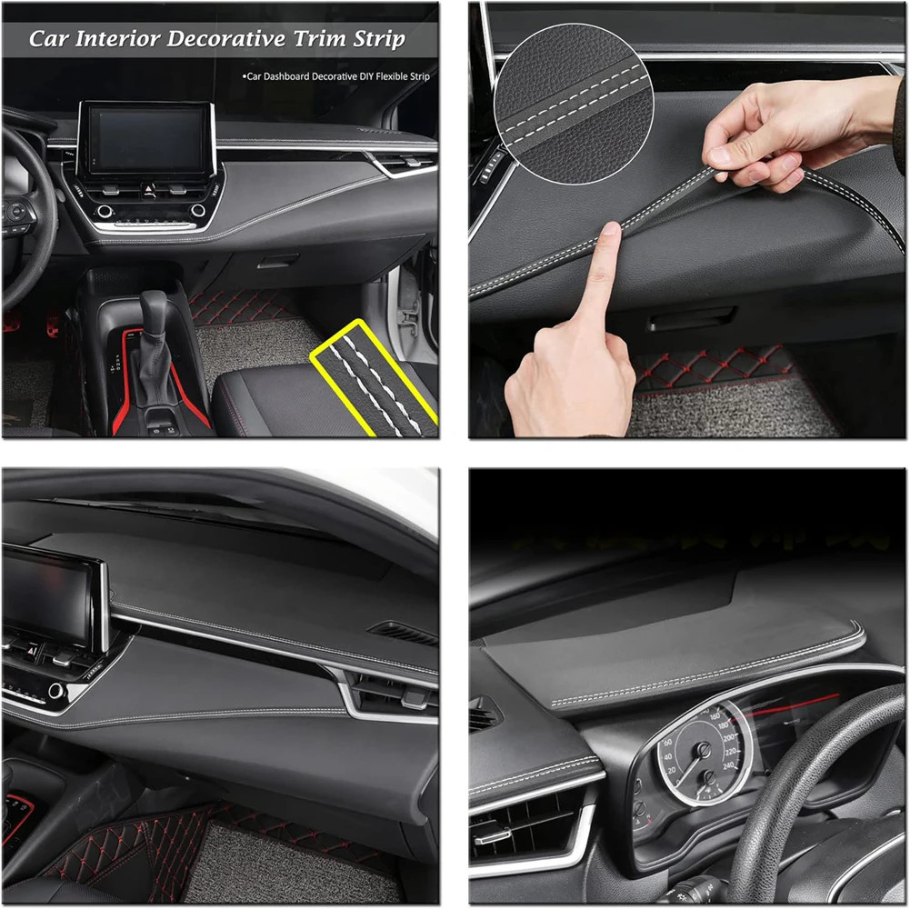 2M Line Car Interior Decor Edge Gap Door Dashboard Panel Trim Molding Strip