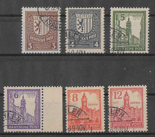 Germany Soviet Zone 1946 Yellowish Paper Stamps. MI 156-161Y. Complete