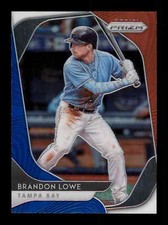 2020 PANINI PRISM RED WHITE BLUE PRIZM CARD TAMPA BAY RAYS BRANDON LOWE #37