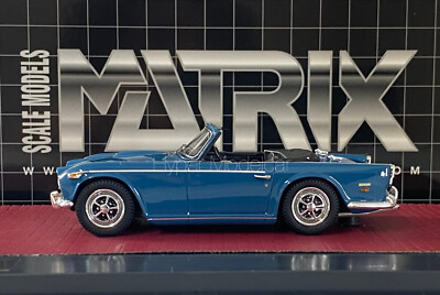 Triumph TR5 PI 1967-68 Matrix 1/43 – Bleu Valencia, Miniature Résine Occasion