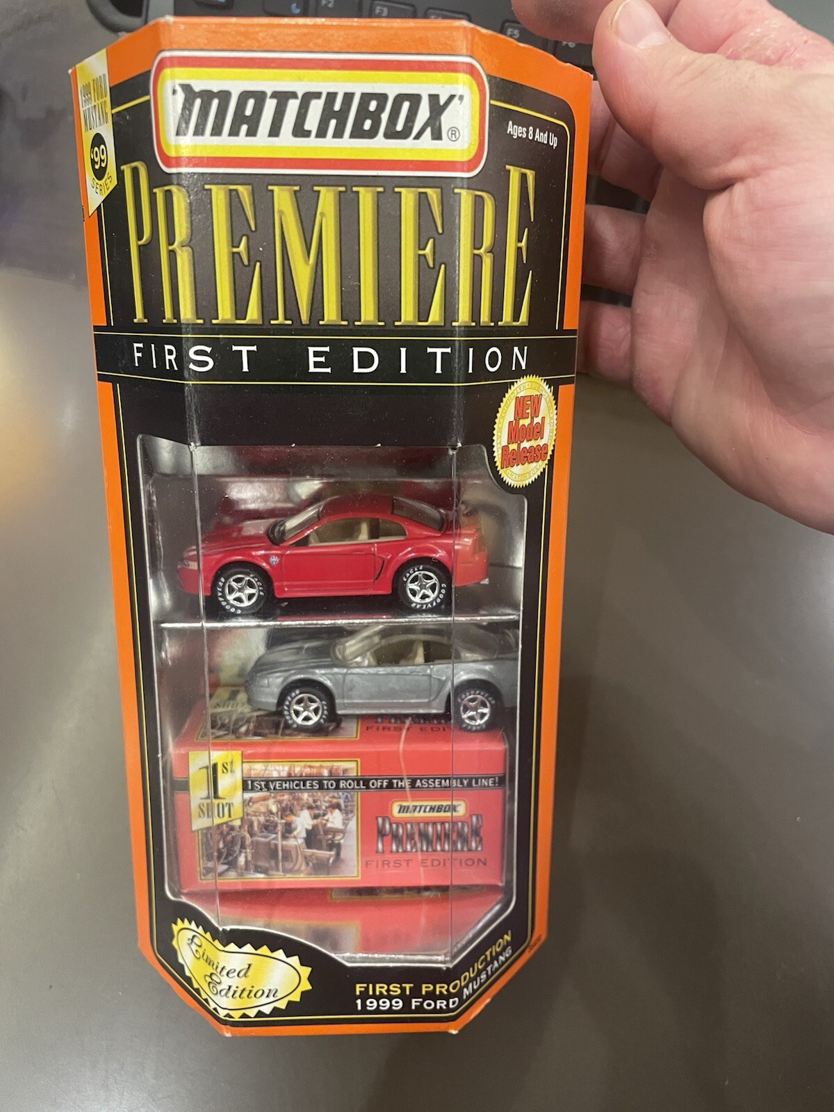 Matchbox Premiere 1st Edition 2 Cars Red Gray 1999 Ford Mustang Coupe Series 99