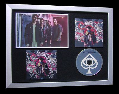 ALL TIME LOW+SIGNED+FRAMED+LAST YOUNG RENEGADE=100% GENUINE+EXPRESS+GLOBAL SHIP