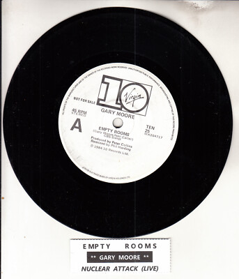 GARY MOORE  Empty rooms PROMO 7'' 45 rpm record NEW RARE! + juke box title strip