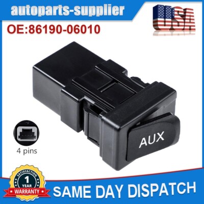 Aux Port Auxiliary Stereo Adaptor Input Jack for Toyota 86190-02010 86190-06010