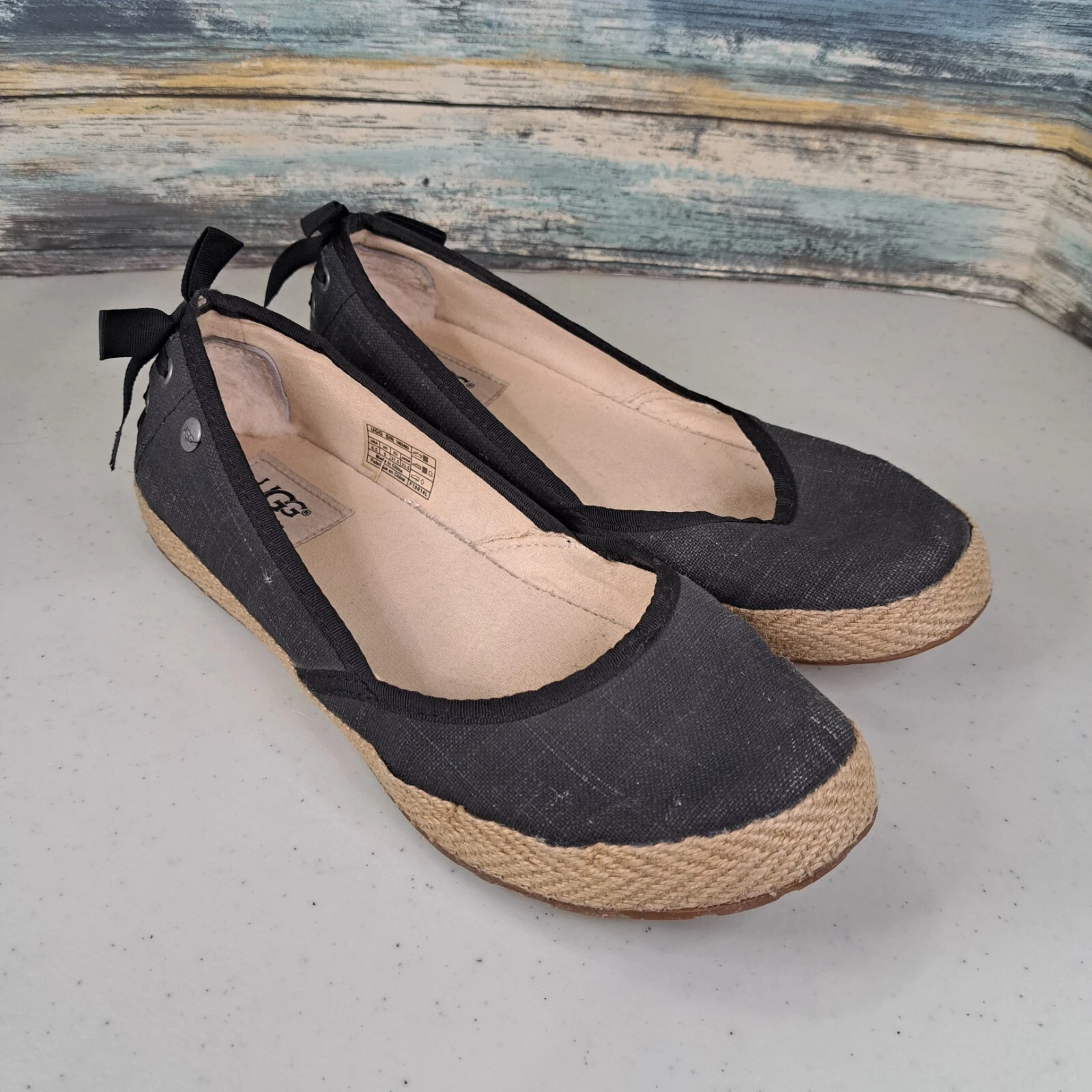 Ballerine UGG Australia "Indah Marrakech donna 6 5 nero cotone twill