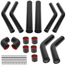 2.5 Inch Aluminum Turbo Intercooler Piping Kits Clamp Coupler Black