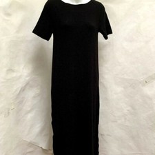 H&M 4 Sweater Dress Black Sheath Slit Midi