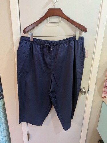 NWT Coral Bay 3X Dark Blue Long Capri Pants Ladies