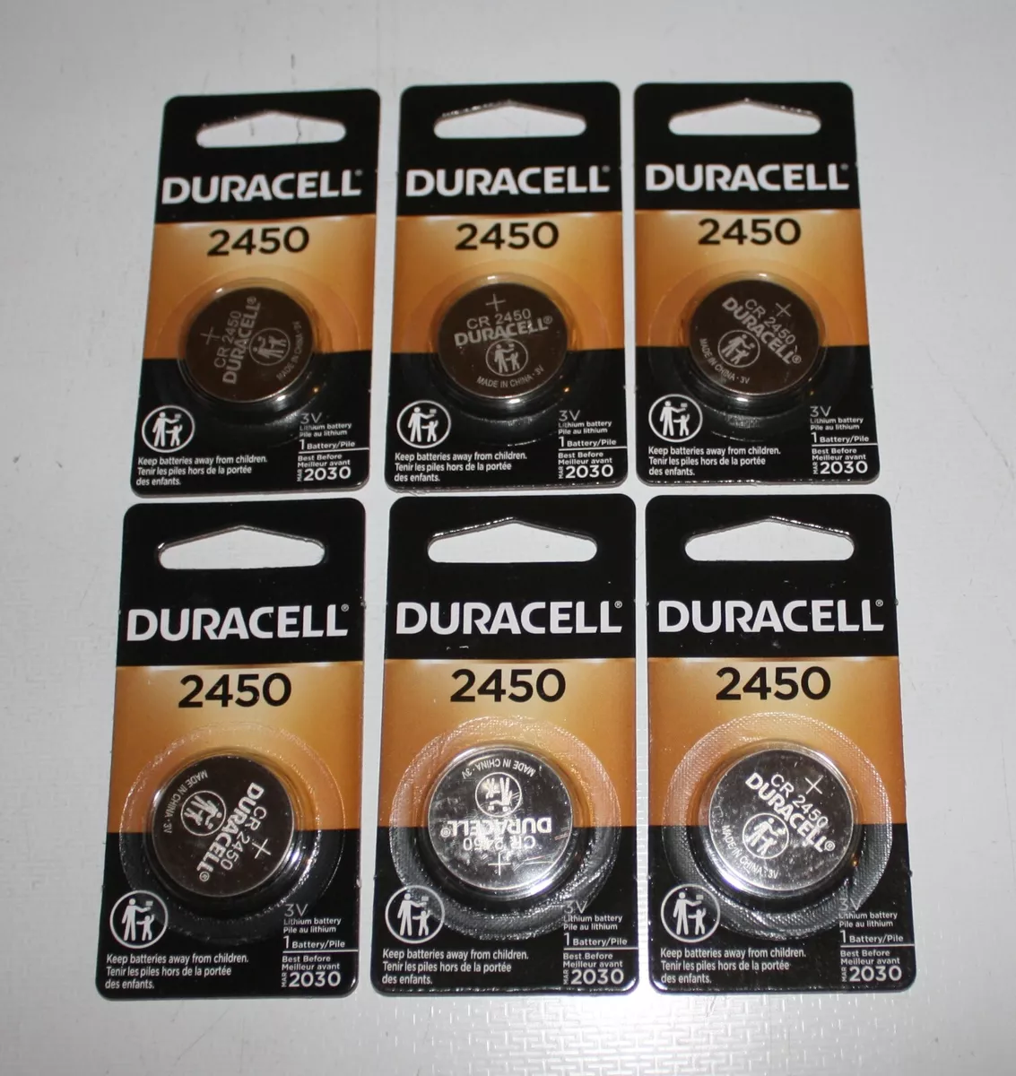 6x Duracell 2450 Lithium 3V Coin Cell Battery CR2450 DL2450 NIB exp  2028/2029
