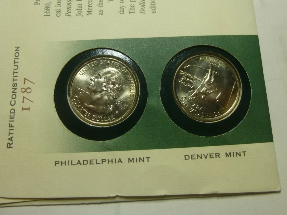 1999-P&D U.S. MINT PENNSYLVANIA OFFICAL COMMEMORATIVE COIN COVER  THE FIST STATE - Image 3 of 4