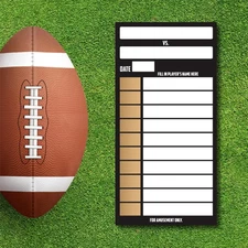 10 Line Football Scratch Off Strip Cards (100 Cards/Pack) - Superbowl Pool Ca...