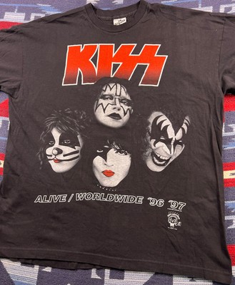 Vintage 90s KISS Alive Worldwide Tour 96/97 Band T-shirt Sz XL