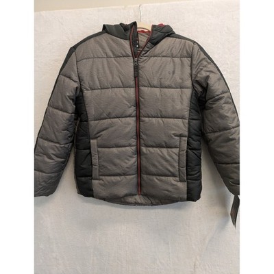 Kids Boys M Rosemont Heather Grey Puffer Jacket Hooded Winter Coat Size 14/16