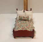 Vtg dollhouse furniture (bed, nightstand, chest of drawers, side table) — photo 5