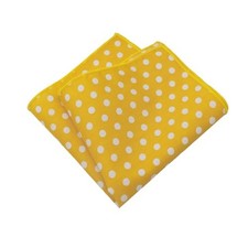 Polka Dots Pocket Squares for Men 9.84 Inches Mens Handkerchiefs Cotton Yellow