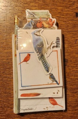 Marjolein Bastin Nature's Sketchbook Note Pad Set Blue Jays, Cardinals Birds