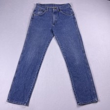 Vtg 90s Wrangler Jeans Mens 30x30 Fit 28 Blue Wash Denim Fit Straight Leg USA