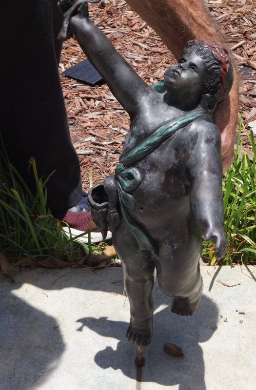 Antique Bronze Cherub Cupid Figurine As is For Restore NO BASE Heavy 15+ lbs
