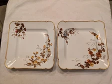 Charles Field Haviland Limoges Floral Square Soup/Salad Bowls CFH/GDM Backmark
