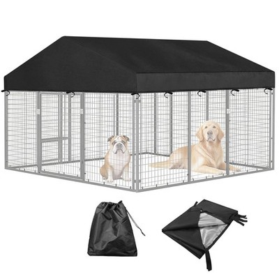 10' x 10' Waterproof Dog Kennel Cover - Heavy Duty UV-Protective Roof, Wind & Ra