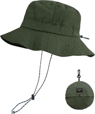 Quick Dry Waterproof Packable Bucket Hat for Women Men Outdoor Sun Hats with Det