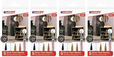 4x edding 753 Glanzlackmarker Kalligrafie sortiert (5er Faltschachtel)