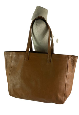 Genuine BAGGU Large Tan Natural Milled  Leather Tote Bag