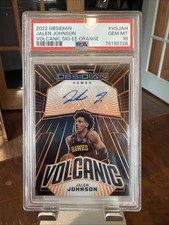 2022 Panini Obsidian Volcanic Signatures Orange Jalen Johnson /35 PSA 10 RC