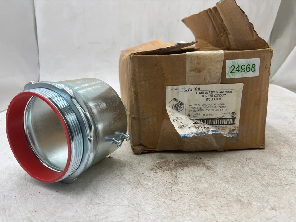 Thomas & Betts TC7210A Juego de conectores de tornillo de 4" enchapados en zinc Lote de 5 Foto 3 de 3