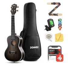 Donner EC1266 23" Concert Ukulele With Bag Strap String Tuner Pick Begginer Kit