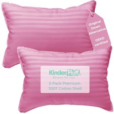 Kids Hypoallergenic Pillows 2-Pack - Machine Washable, Lump-Free, 10x15in, Pink