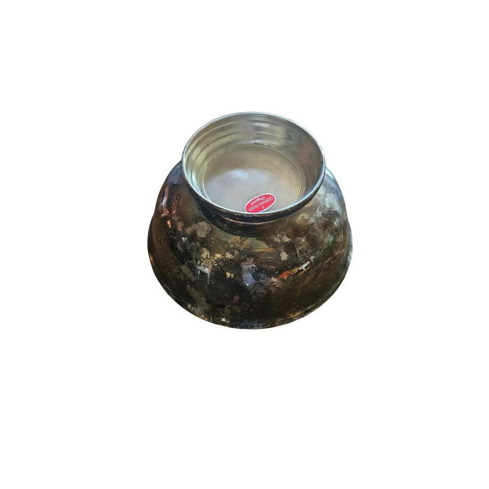 Plato para servir decoración pedestal con patas cuenco plateado Gorham vintage Foto 4 de 4