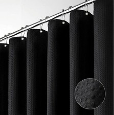 Dynamene Long Fabric Shower Curtain - 72"W x 72"L Pack of 1 , Black