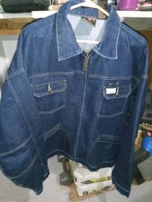 Rocawear Jacket Mens 3XL Denim Oversized Zip Up Embroidered Hip Hop Streetwear