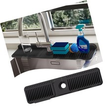 24 Inch Silicone Faucet Mat for Kitchen Sink Splash Guard - 7 Slope Upgrad