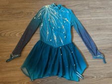Girls Youth Figure Skating Dress Dark Teal Approximately 10 YO