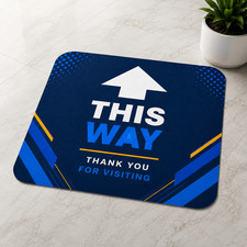 Custom Printed Rounded Square Floor Decal Floor Mat. Non Slip Text Logo Custom Printed Rounded Square Floor Decal Floor Mat. Non Slip Text Logo