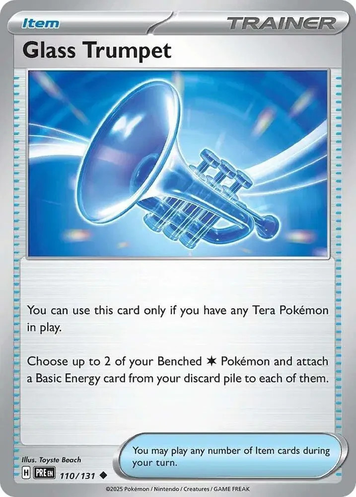 💥Pokemon TCG - Glass Trumpet - 110/131 - Uncommon - Prismatic Evolutions - NM💥